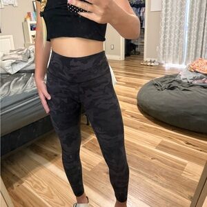 Black Camouflage High-Waisted Leggings
